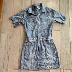 Rag And Bone Miramar Denim Short Sleeve Button-Up Dress